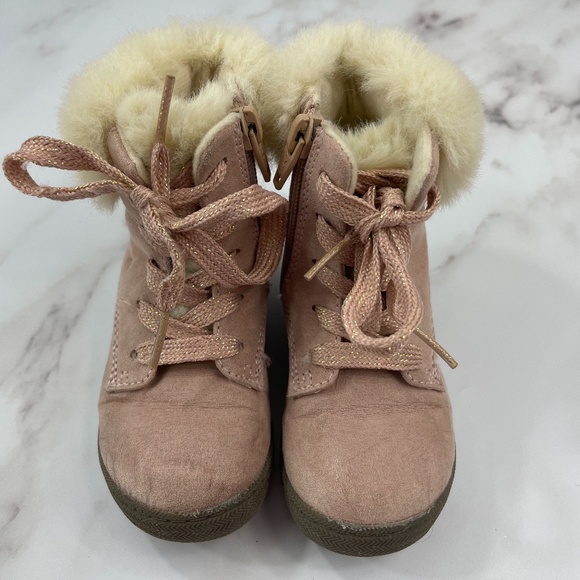 Toddler Girl Cat & Jack Pink Fuzzy Fashion Boots
